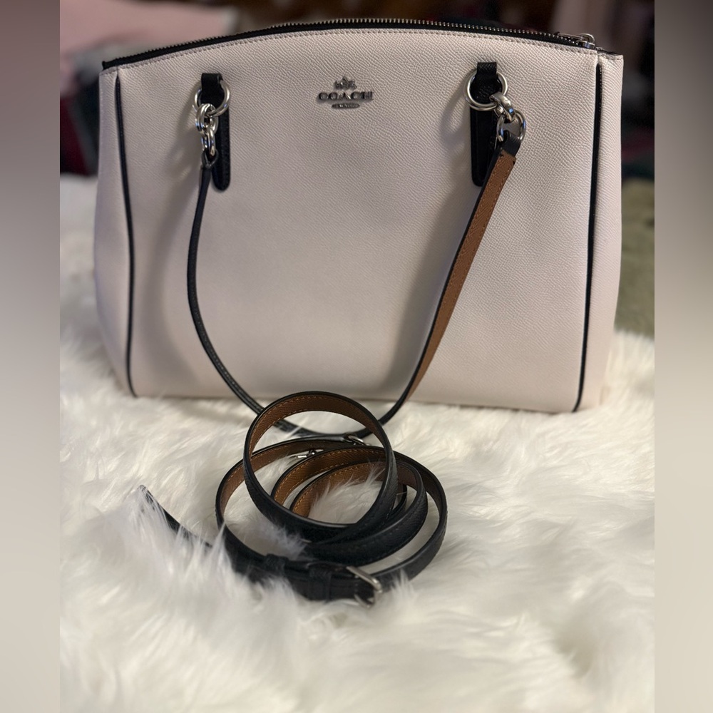 Coach Christie Cream and Black large bag